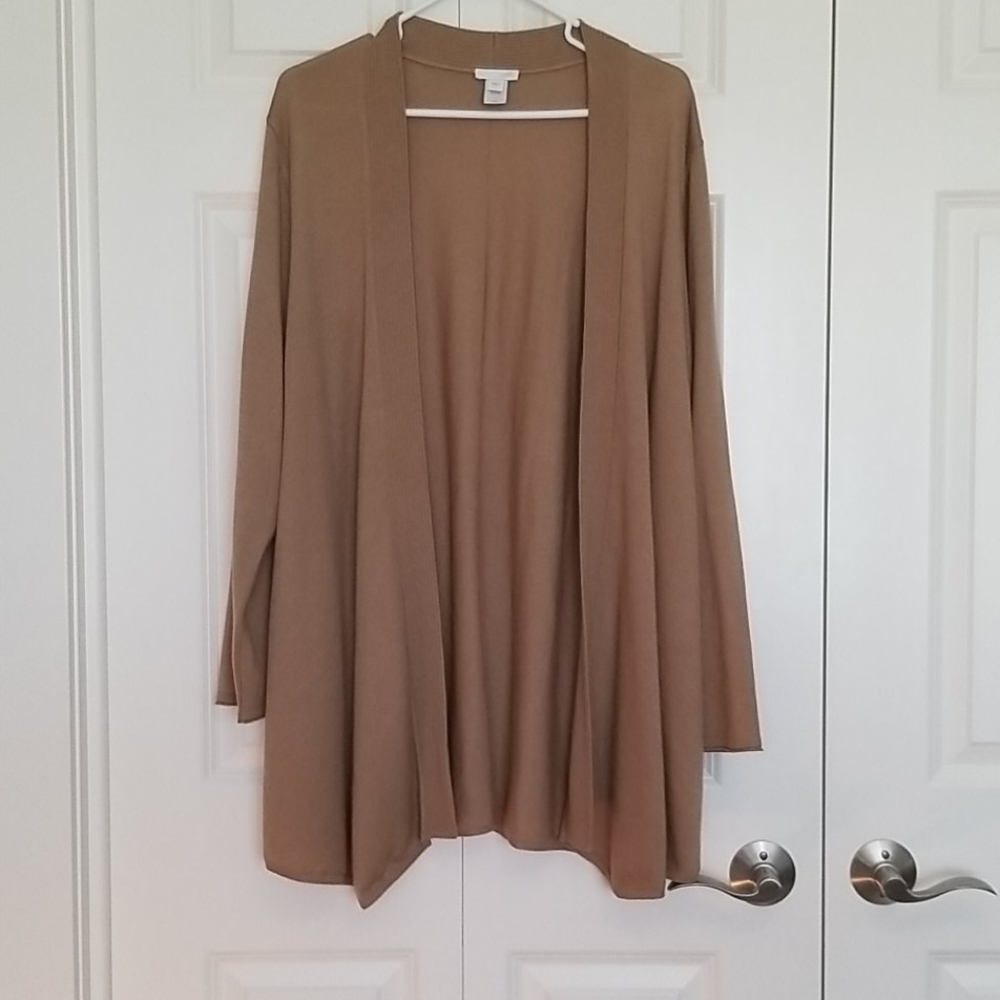 J. Jill tan wool blend open front cardigan SZ Large
